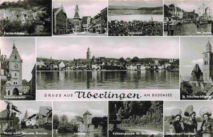 ueberlingen Bodensee BW Panorama Heidenhoehlen Hofstatt Hafen Franziskanertor Mu