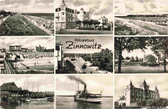 ZINNOWITZ Ostseebad Strandpartien Hotel Kuranlagen Konzerthalle Dampfer Schloss