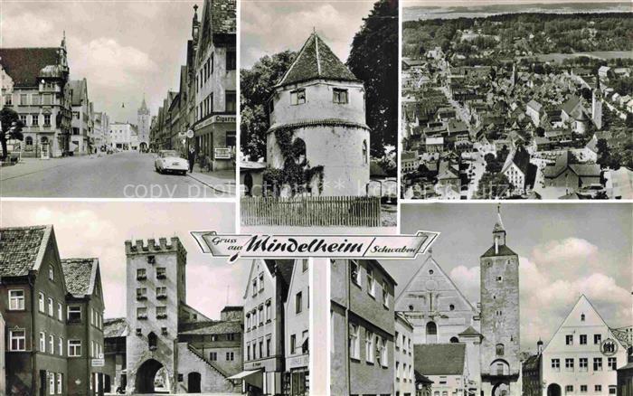 Mindelheim Bayern Strassenpartie Turm Fliegeraufnahme Stadttore