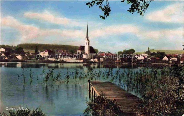 Obing Seepanorama mit Kirche