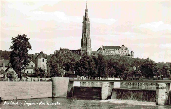 LANDSHUT  Isar Am Isarwehr Kirche Schloss