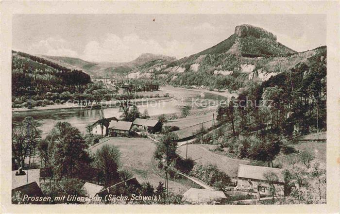 Prossen Porschdorf Saechsische Schweiz-Osterzgebirge Sachsen mit Lilienstein
