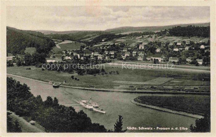 Prossen Porschdorf Saechsische Schweiz-Osterzgebirge Sachsen Panorama Elbepartie