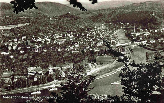 Niederlahnstein Lahnstein Rheinland-Pfalz mit Lahnmuendung