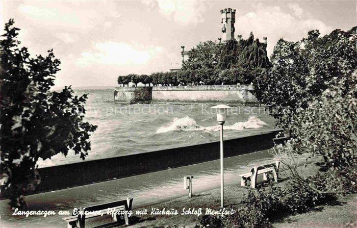 Langenargen Bodensee Uferweg mit Kurhaus Schloss Montfort
