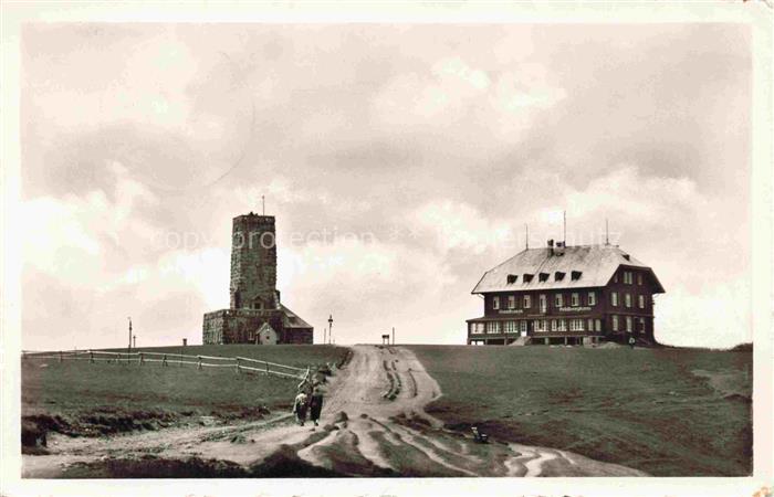 Feldberg 1450m Schwarzwald Feldbergturm und Gasthaus Feldbergturm