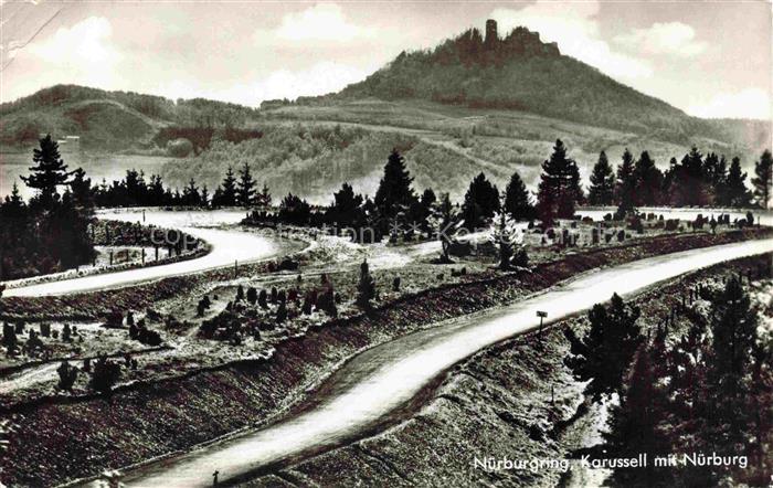 Nuerburgring Autorennstrecke Eifel Adenau Rheinland-Pfalz Karussell mit Nuerburg