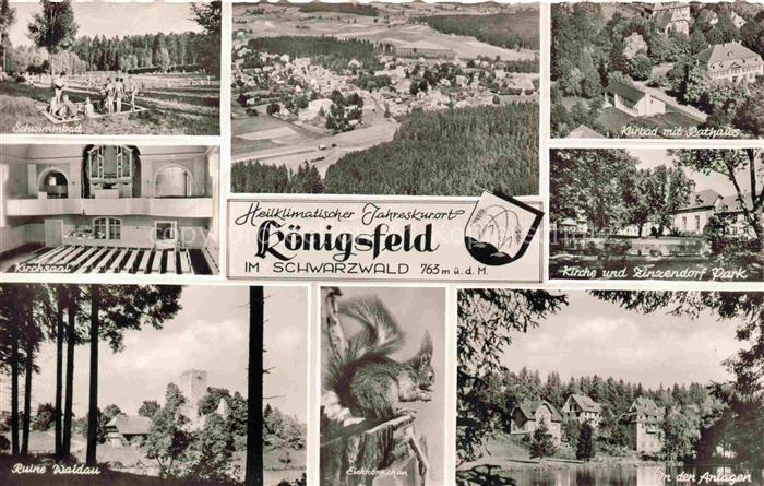 Koenigsfeld  Baden Schwarzwald BW Schwimmbad Kirchsal Ruine Waldau Panorama Kurb