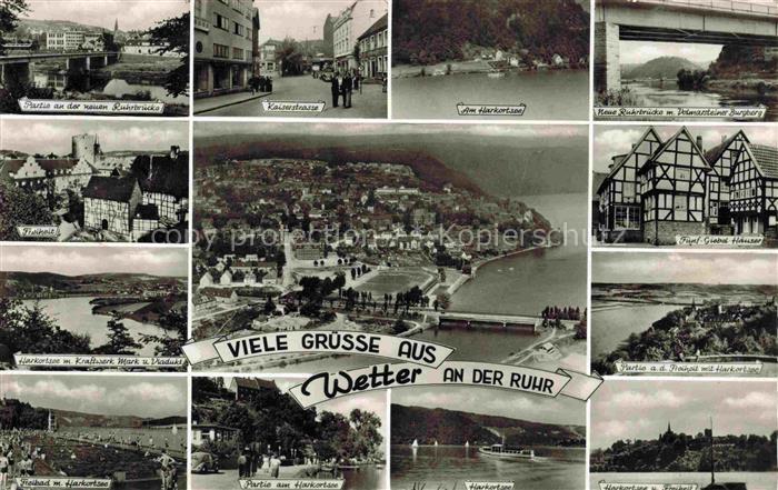 Wetter  Ruhr Fliegeraufnahme Ruhrbruecke Kaiserstrasse Harkortsee Volmarsteiner