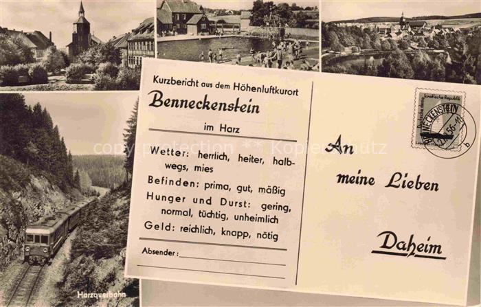 Benneckenstein Harz Sachsen-Anhalt Kirche Schwimmbad Panorama Harzquerbahn