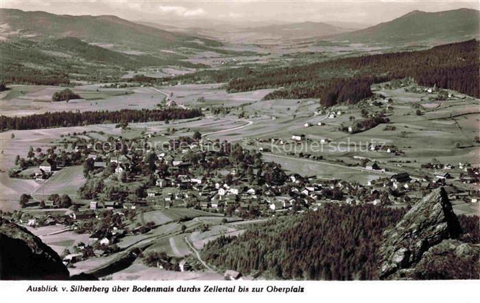 Bodenmais Regen Bayern Blick vom Silberberg auf Bodenmais und Zellertal