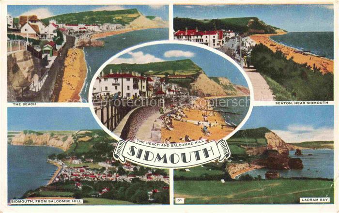 Sidmouth Devon UK The Beacht Seaton Salcombe Hill Panorama Ladram Bay