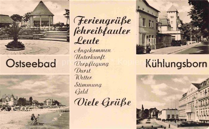 KueHLUNGSBORN Ostseebad Kuranlagen Strand Strasse Hotels