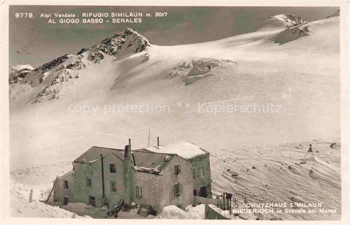 Schnals Bozen Suedtirol Schutzhaus Similaun Niederjoch