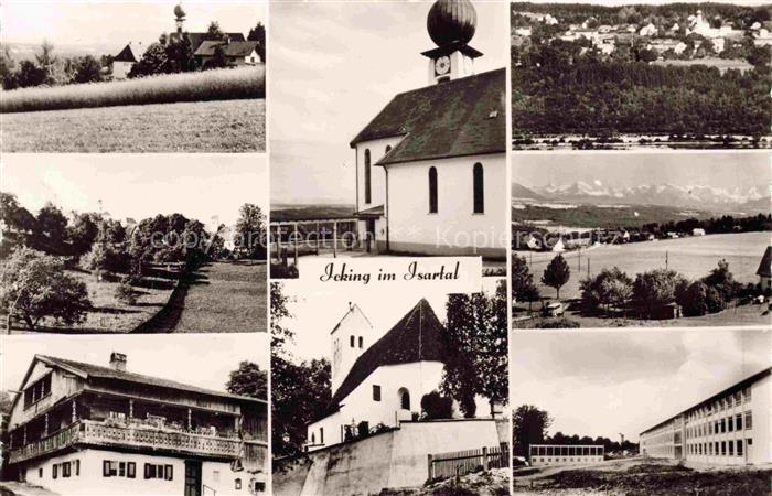 Icking Isartal Bayern Orts und Teilansichten Kirchen Schule