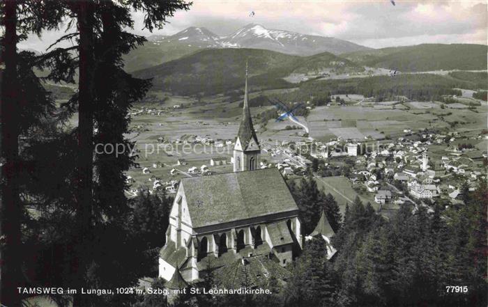 Tamsweg Lungau AT Panorama mit St Leonhardikirche