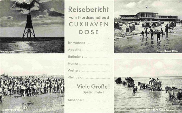 Doese CUXHAVEN Kugelbake Strandhaus Doese Wattenpolonaise Wattwagenfahrt
