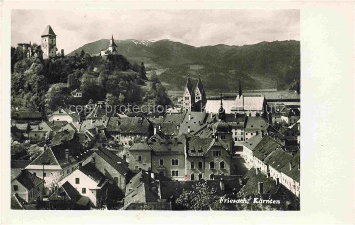 Friesach Kaernten AT Ortsansicht mit Kirchen