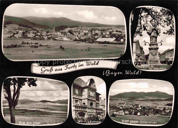 Furth Wald Fuerth Wald Panorama Stadtplatz mit St Nepomuk Osserblick Rathaus Sta