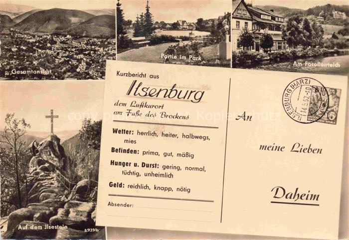 Ilsenburg Harz Sachsen-Anhalt Panorama Park Am Forellenteich Auf dem Ilsestein