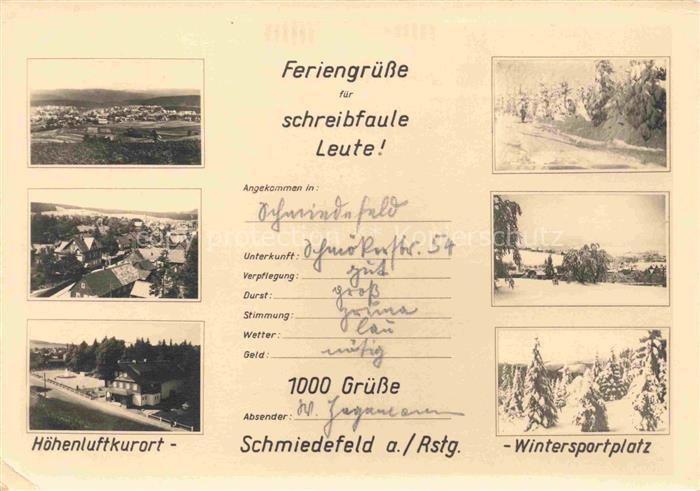 Schmiedefeld Rennsteig Thueringen Panorama Teilansichten