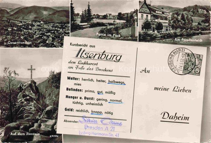 Ilsenburg Harz Sachsen-Anhalt Panorama Park Am Forellenteich Auf dem Ilsenstein