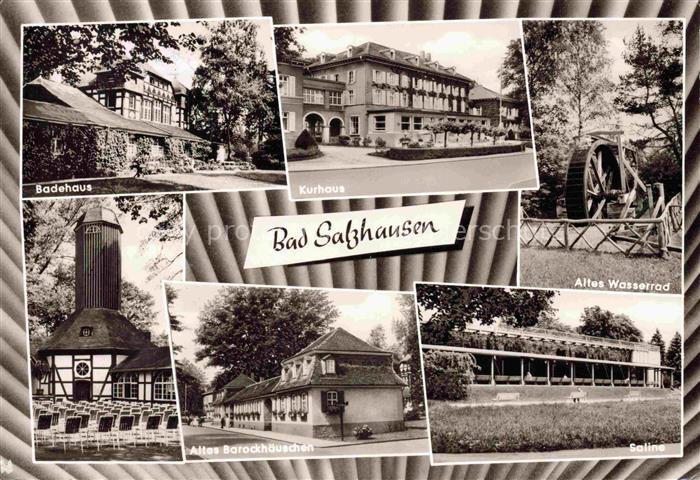 Bad Salzhausen Nidda Badehaus Kurhaus Altes Wasserrad Altes Barockhaeuschen Sali