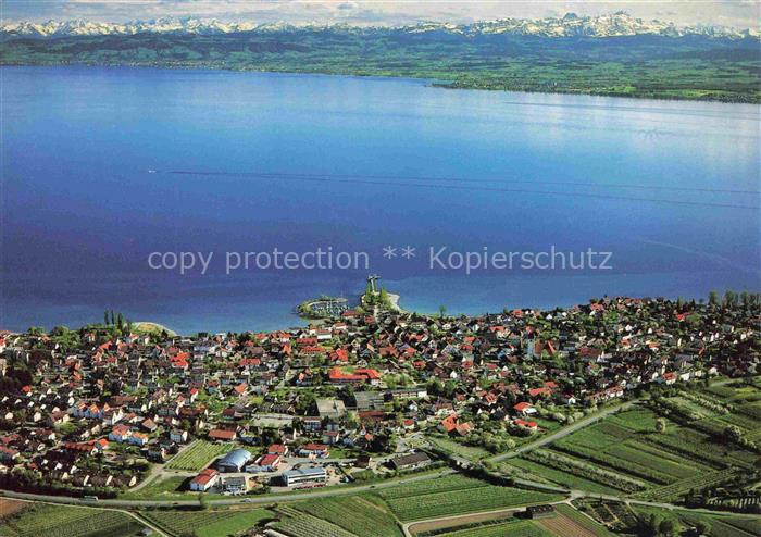 Immenstaad Bodensee BW Panorama Blick gegen Vorarlberger- und Schweizer Alpen so