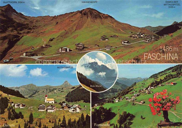 Faschina Fontanella Vorarlberg AT Panorama Grosswalsertal Blick gegen Glatthorn