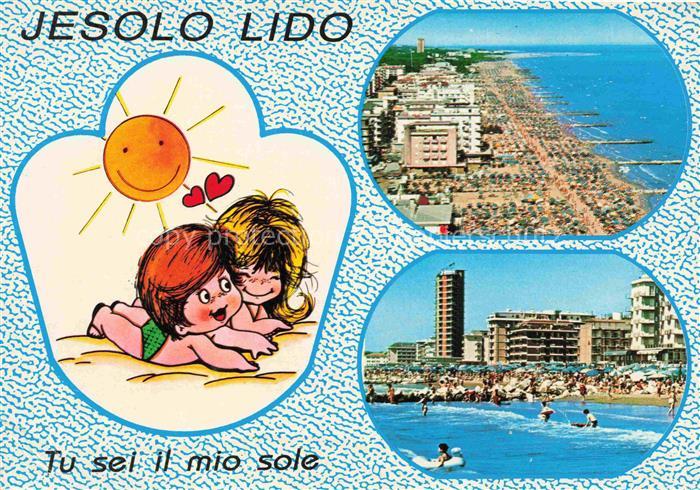 Jesolo Lido Iesolo Veneto IT Kuestenpanorama Luftaufnahme Strand Karikaturen