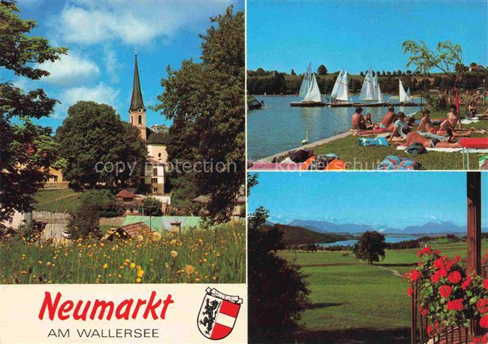 Neumarkt Wallersee Salzburg AT Sommerfrische im Alpenvorland Blick zur Kiche Bad