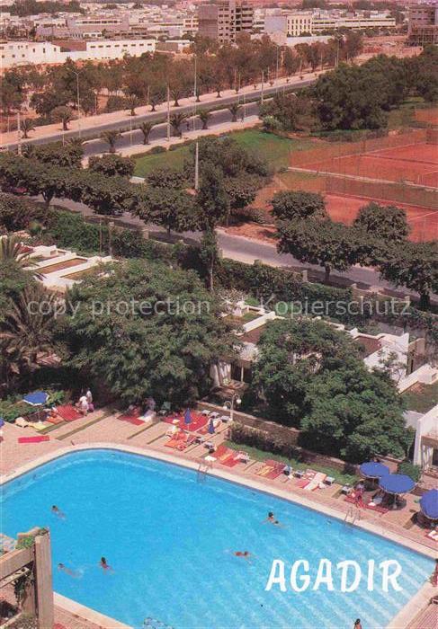 Agadir Maroc Installations balnéaires Paradis des vacances Piscine Tennis vue aé