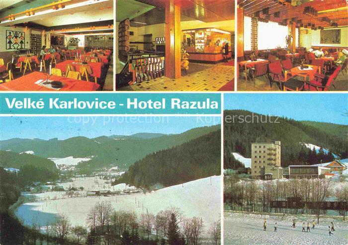 Velke Karlovice Gross Karlowitz CZ Hotel Razula Restaurant Winterlandschaft
