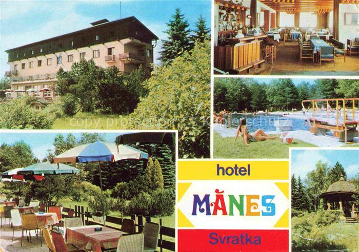 Svratka Swratka Kraj Vysocina CZ Hotel Manes Restaurant Terrasse Swimming Pool
