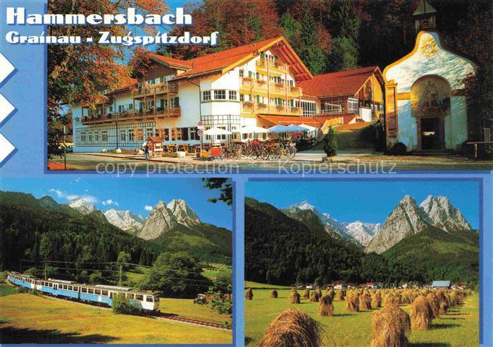 Hammersbach Grainau Garmisch Bayern Haus Hammersbach mit Kapelle Blick gegen Zug