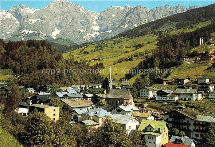 Muehlbach Hochkoenig Pinzgau-Pongau AT Ortsansicht mit Kirche Hochkoenig