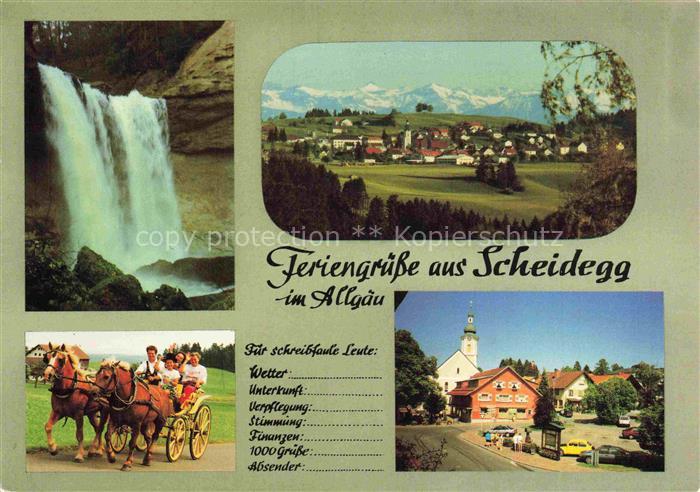 Scheidegg Allgaeu Bayern Wasserfall Kutschfahrt Panorama
