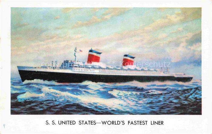 Dampfer Oceanliner United States World's Fastest Liner New York Usa
