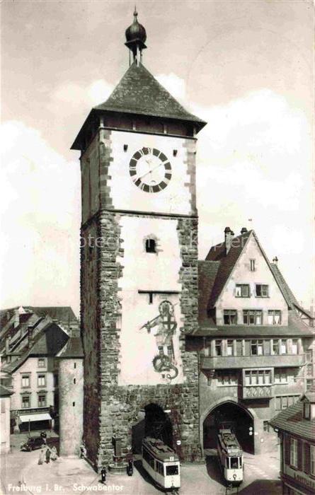 STRAssENBAHN Tramway-- Freiburg im Breisgau Schwabentor