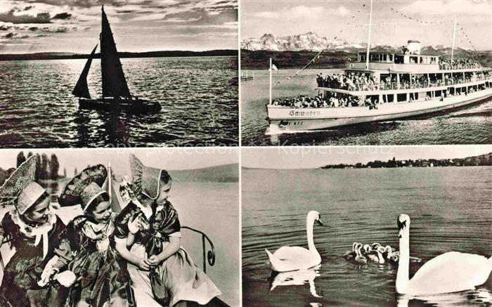 Schiffe Binnenschifffahrt Schwaben Trachten Kinder Segelboot Schwamm Bodensee