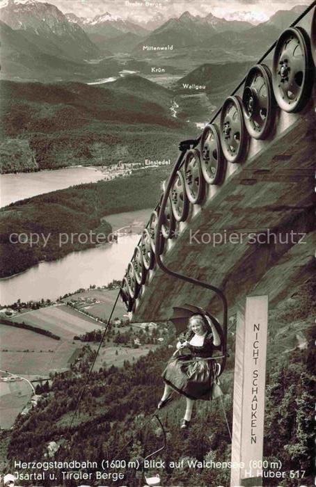 Sessellift Chairlift Telesiege Herzogstandbahn Walchensee