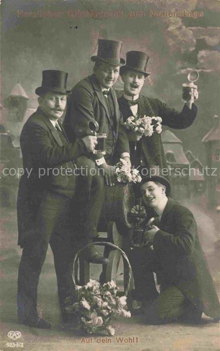 Foto EAS Nr. 9254/2 Namenstage Glueckwunsch Maenner Hut