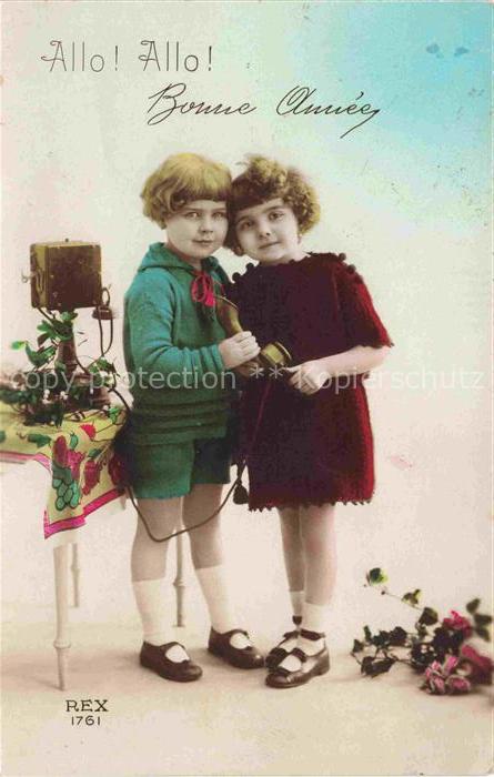 Foto REX Nr. 1761 Neujahr Nouvelle Annee Kinder