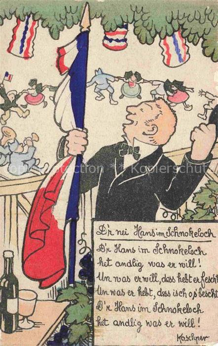 Schnokeloch Hans Liederkarte Holand Trachten Tanz Litho