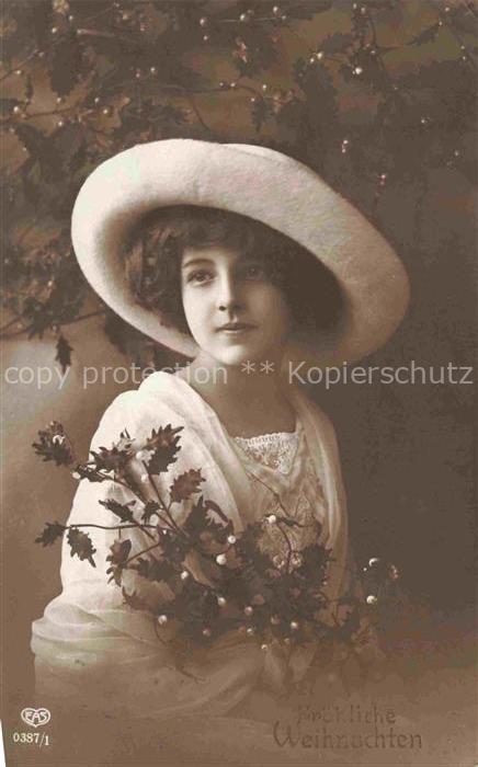Foto EAS Nr. 0387/1 Weihnachten Maedchen Hutmode