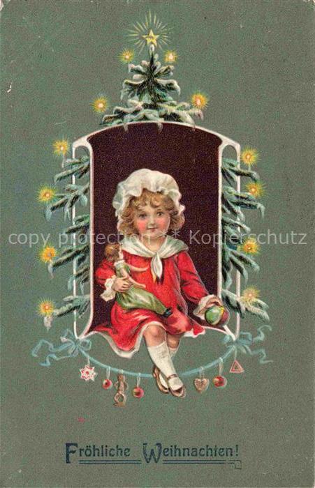 Weihnachten Christmas X-Mas Noel Maedchen Litho