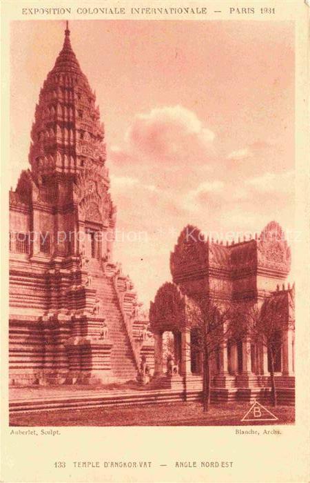 Exposition Coloniale Paris 1931 Auberlet Sculpt Tempele Angle Nord Est