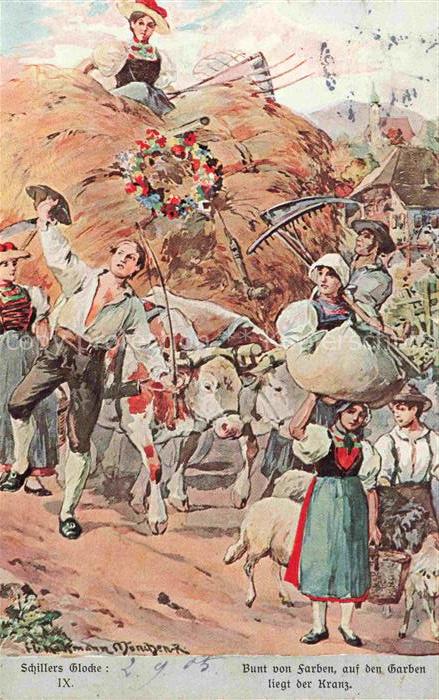 SCHILLER Friedrich (1759-1805) Dichter Weimar Schillers Glocke IX Kuehe Schaffe