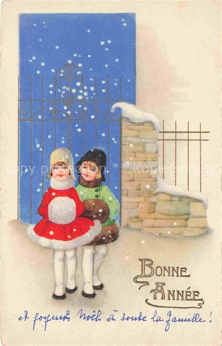 Muff Handwaermer Mode Maedchen Neujahr Nouvelle Anne Litho