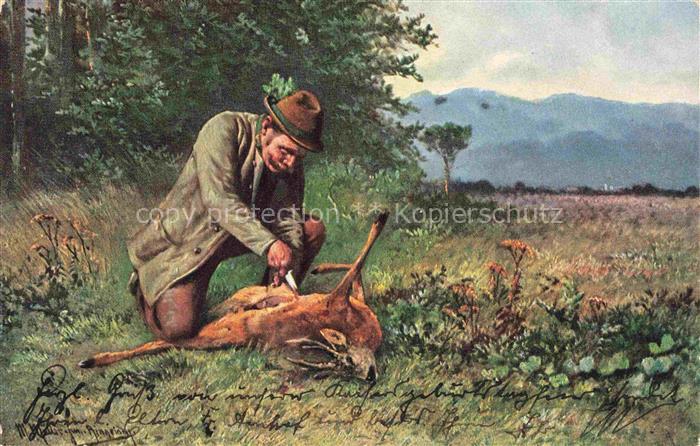 Jagd Chasse Hunting No. 2667 Reh Litho